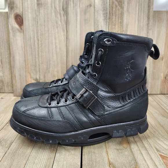 Polo Ralph Lauren Other - Men's Polo Ralph Lauren Kilworth Size 12 D Wide Black Leather Lace Buckle Boots